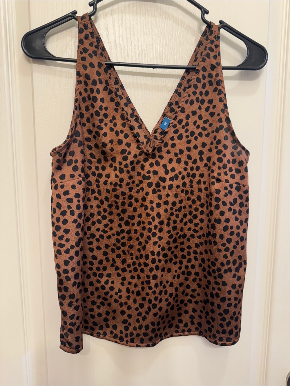 Old Navy Brown and Black Leopard-Print V-Neck Tank